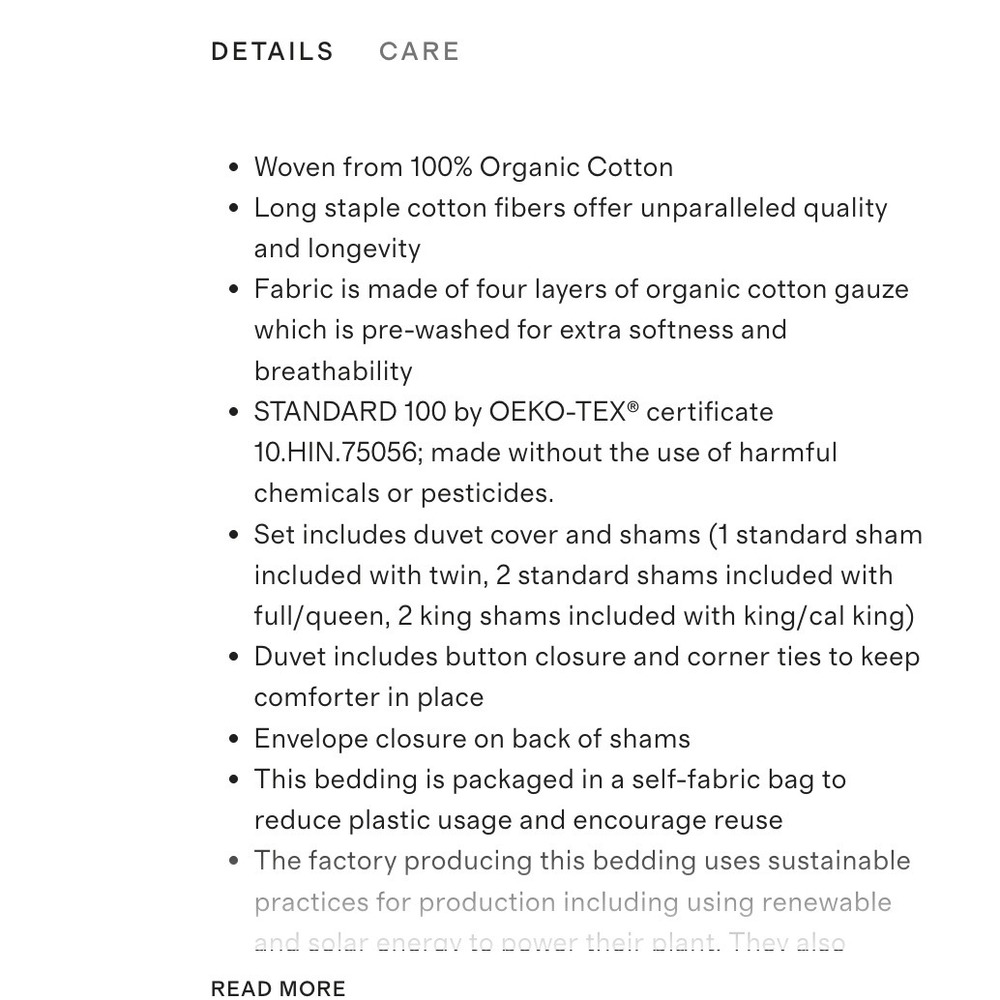 Quince Organic Airy Gauze Duvet Cover Set King/Cal King Charcoal Gray Cotton - Picture 2 of 5